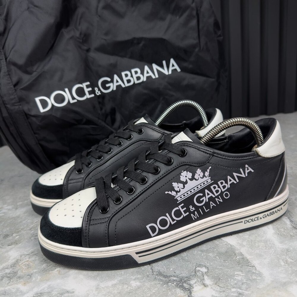 Dolce&Gabbana Roma Low top Sneaker Black Leather 7 D&G or 8 US or 41 EUR